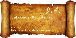 Jakubecz Alvián névjegykártya